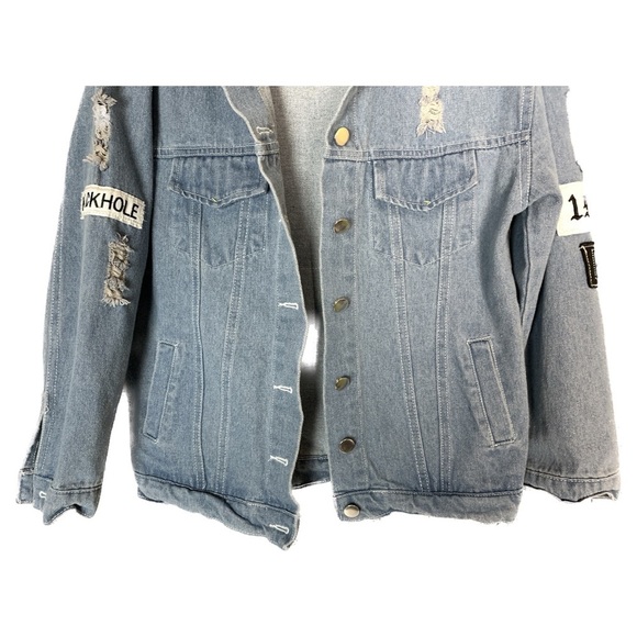 Sold - KAWAII NATION BTS K-POP Where Is My Mind Patch Distressed Denim Jacket - Picture 8 of 13